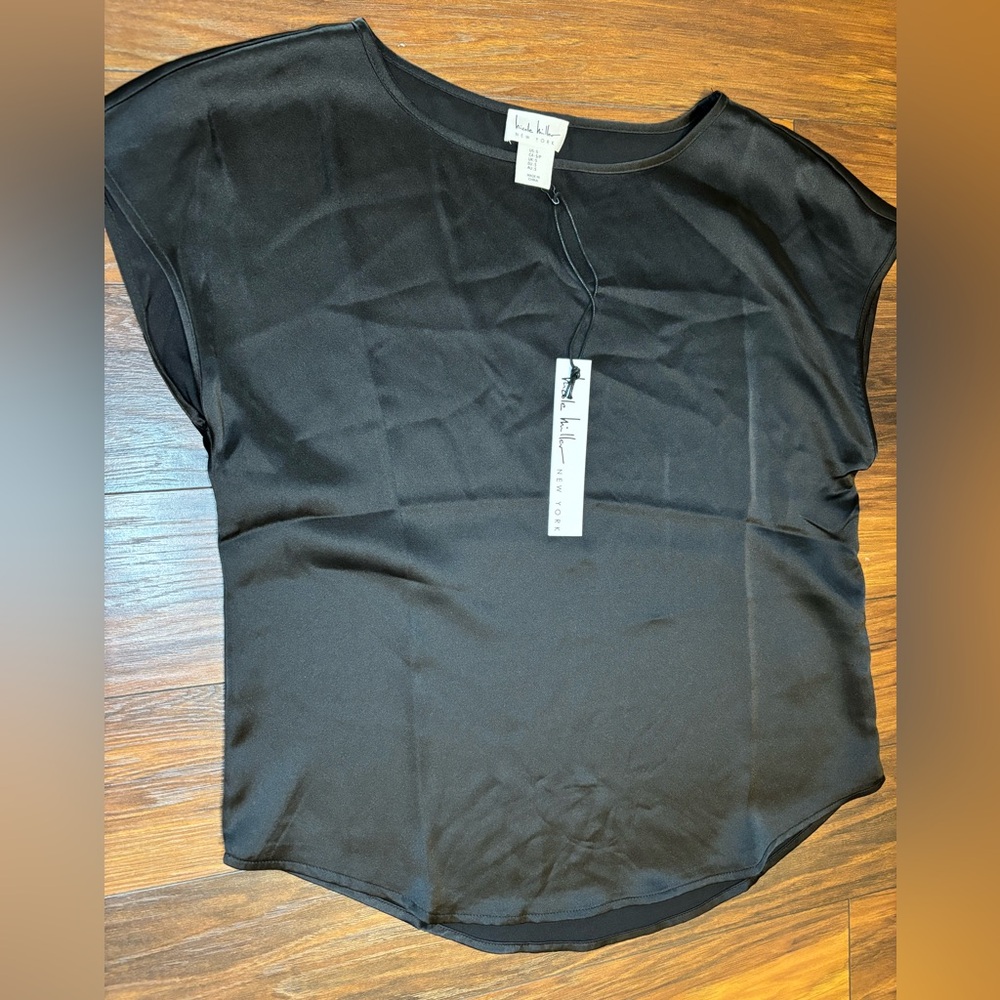 Nicole Miller Sleeveless Blouse Black Size Small